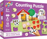 Puzzle - Numaram animalele de la ferma ( 6 piese) PlayLearn Toys, Galt