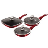 Set tigai cu capac Metalic Line Burgundy Berlinger Haus BH 6189