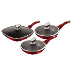 Set tigai cu capac Metalic Line Burgundy Berlinger Haus BH 6189