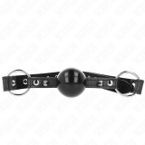 Kink Collar &amp; Gag-Ball Gag 4 cm cu Nit la V&acirc;rf si Snap Lock 65 X