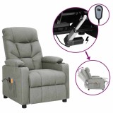 Cumpara ieftin Fotoliu de masaj electric rabatabil, gri deschis, textil