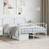 VidaXL Cadru pat metalic cu tăblie de cap/picioare&nbsp;, alb, 140x200 cm