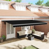 VidaXL Cortina Retractabilă Negru 500 &times; 300 cm Material textil, Metal