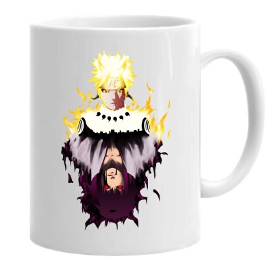 Cana alba personalizata anime naruto and sasuke, INOVATIX&amp;reg;. 330 ml foto