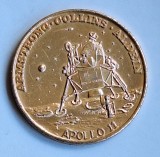 APOLLO 11 -AMSTRONG COLLINS ALDRIN primul om pe luna medalie 1969 spatiu cosmos