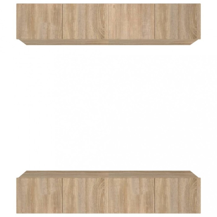 Comode TV, 4 buc., stejar sonoma, 80x30x30 cm, lemn prelucrat