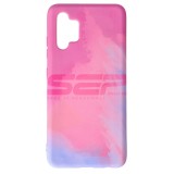 Husa Silicon Watercolor Samsung Galaxy A32, Purplish Red - Protectie Premium