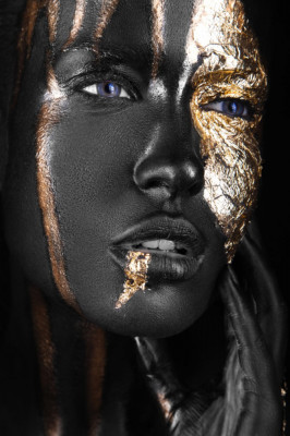 Tablou canvas Make-up auriu 5, 50 x 75 cm foto