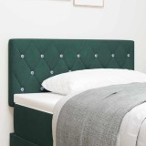 Tăblie LED cu butoane din cristal, verde &icirc;nchis, 100 cm, din catifea