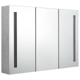 Cumpara ieftin Dulap de baie cu oglinda si LED, gri beton, 89x14x62 cm