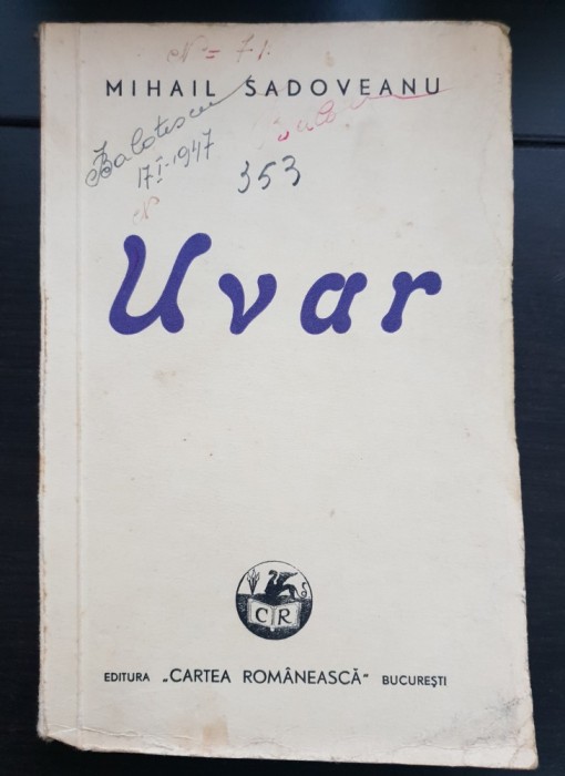 Uvar - Mihail Sadoveanu