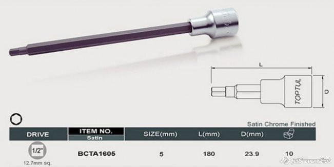 Tubulara lunga hex bit 1 2