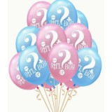 Set 10 baloane din latex, flippy, model party gender reveal, 30 cm, roz albastru, 2.8 g