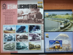 GRENADA 2004-MNH-LOCOMOTIVE CU ABURI-BLOC+2 COLITE foto