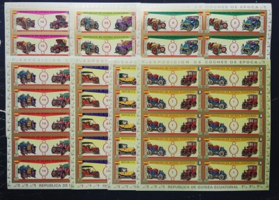R.Guinea Ecuatoriala. -MASINI DE EPOCA- 10 Serii in coali mici nedantelate-MNH.**GEQ 209L foto