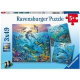 Puzzle Lumea Subacvatica, 3X49 Piese, Ravensburger