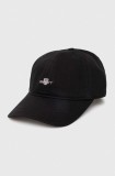Gant șapcă de baseball din bumbac culoarea negru, cu imprimeu