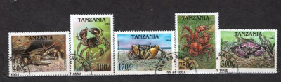 TANZANIA 1994 - FAUNA. CRUSTACEE. SERIE DEPARAIATA STAMPILATA, SA29 foto