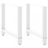 VidaXL Picioare masă de sufragerie albe, 2 buc., 80x(72-73) cm, oțel