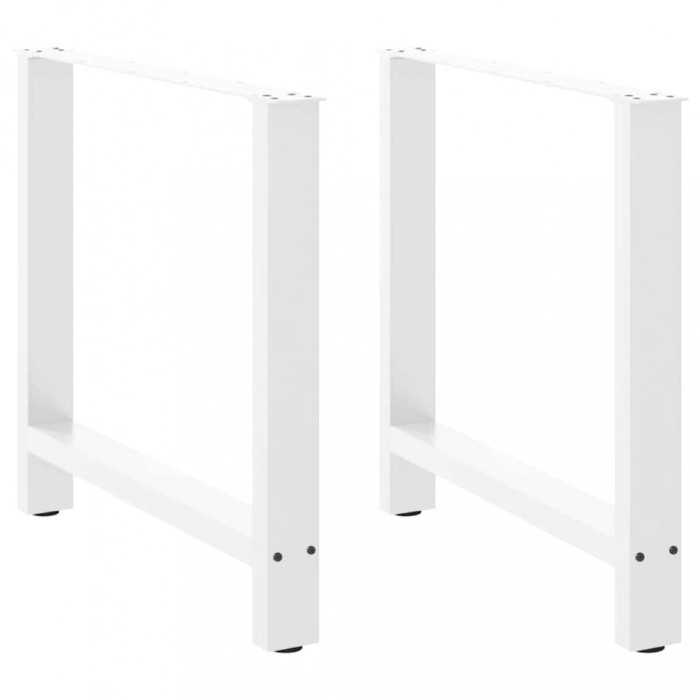 vidaXL Picioare masă de sufragerie albe, 2 buc., 80x(72-73) cm, oțel 4013313