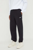 MSGM pantaloni de trening din bumbac culoarea negru, uni 2000MP500.200000