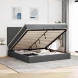 VidaXL Cadru pat otoman cu saltea țesătură gri &icirc;nchis 160x200 cm 3314018