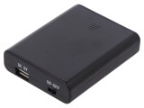 Suport Baterii AA USB Negru cu 4 Sloturi