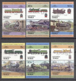Tuvalu Nanumea 1984 Trains, Railways, 6 pair, MNH E.206, Nestampilat