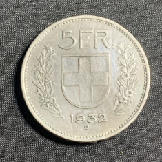 Moneda 5 franci 1932 Elveția argint