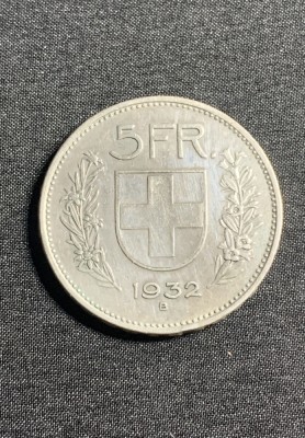 Moneda 5 franci 1932 Elveția argint foto