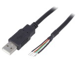 Cablu USB 2.0, USB A, 2m Negru