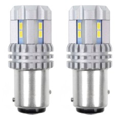 Bec stop frana ciresa auto tip LED UltraBright Canbus R5W, 12V-24V; BA15d P21/5, 12 LED SMD 3020, 2 buc. foto