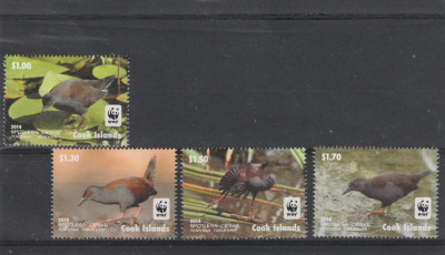 Cook Islands 2014-Fauna,WWF,Pasari,serie (partea II) 4 val.dant..,MI.1997-2000 foto
