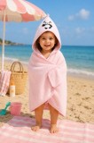 Set prosop pentru bebelusi cu capison si manusa, GULUNCE BABY, Panda roz
