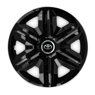 Set 4 capace roti hubcaps fast black R15 pentru gama auto Toyota foto