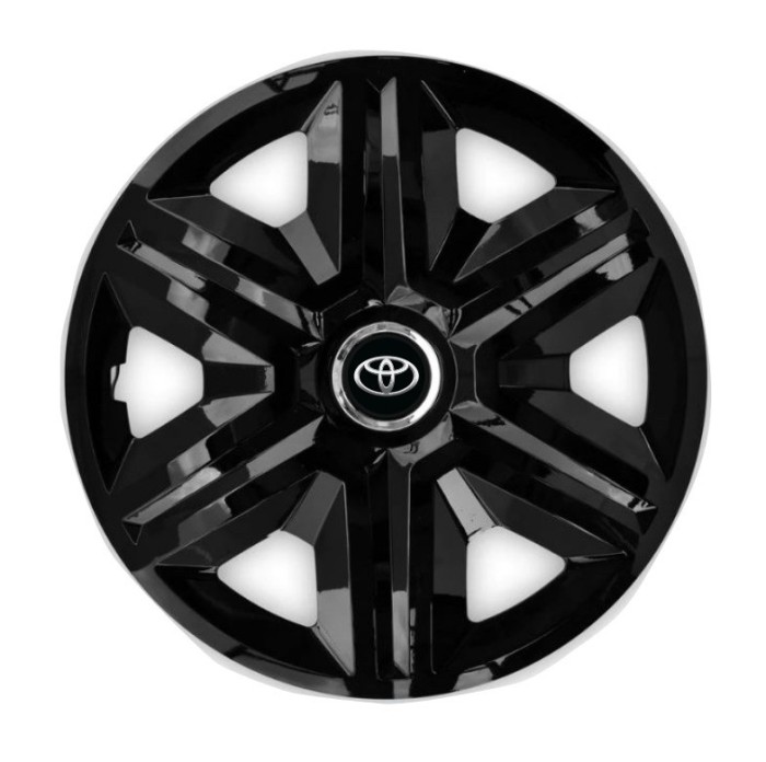 Set 4 capace roti hubcaps fast black R15 pentru gama auto Toyota
