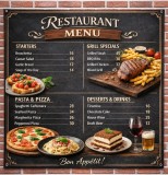 Panou reclamă meniu restaurant din PVC Forex 5 mm