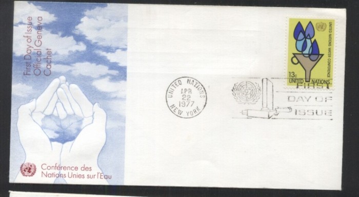 UN New York 1977 Water conference Mi.305 FDC UN.068