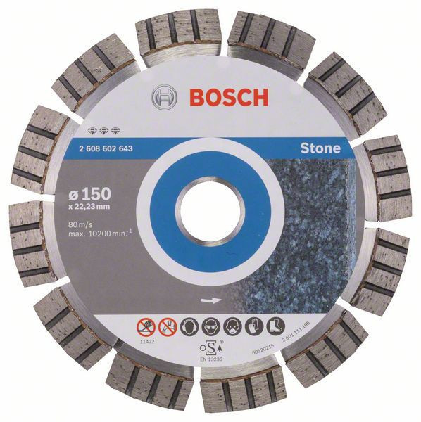 Disc diamantat Best for Stone Bosch 150x22.23x2.4x12mm