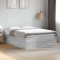 vidaXL Cadru de pat, gri sonoma, 135x190 cm, lemn prelucrat