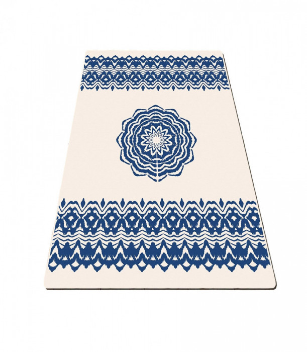 Covor pentru bucatarie Schema Blue, 80 x 120 cm, alb/albastru