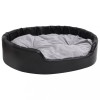 Pat pentru caini, negru/gri, 99x89x21 cm, plus/piele ecologica