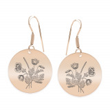 Flora - Cercei personalizati buchet flori banut cu tortita deschisa din argint 925 placat cu aur roz, Bijubox