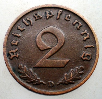 2.901 GERMANIA 2 REICHSPFENNIG 1939 D foto