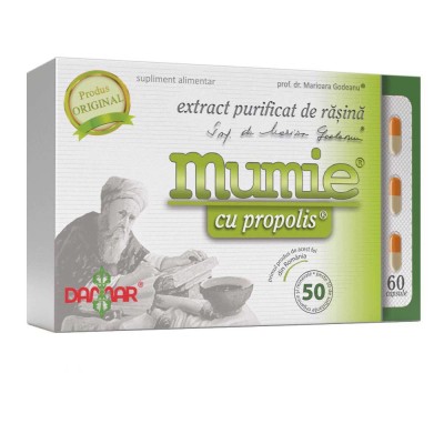 Extract Purificat de Rasina Mumie cu Propolis 60 capsule Damar foto