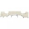 vidaXL Set de canapele cu perne, 3 piese, crem, catifea