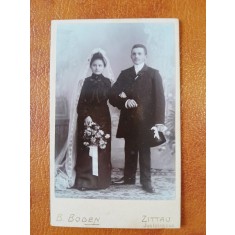 Fotografie pe carton, miri, perioada interbelica