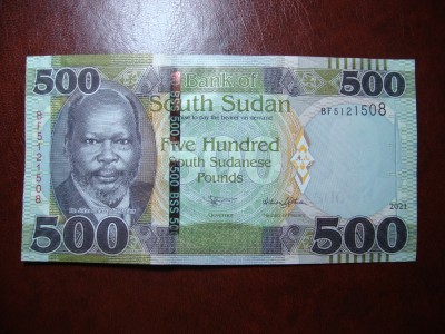 SUDANUL DE SUD 500 POUNDS 2021 UNC- foto