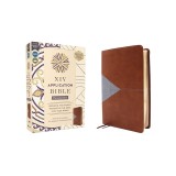 NIV Application Bible, Personal Size, Leathersoft, Brown/Blue, Red Letter, Comfort Print: Bringing the Ancient Message of the Bible Into Your World