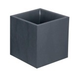 Jardiniera Patrata Antracit STONE 39.5cm, Imitatie Piatra, 31L, Interior/Exterior, Reciclabila, Rezistenta UV